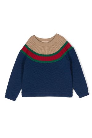 Navy Blue Wool Jumper GUCCI KIDS | 739064XKDA54670